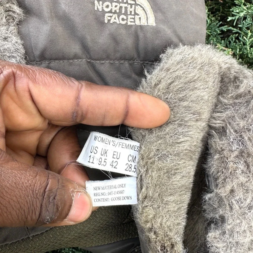 The North Face Nuptse Faux Fur IV‎ Goose Down Women's Snow Boots Size 11 Green